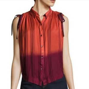 Free People 'Baby Blues' Sleeveless Ombre Boho Top Size Medium